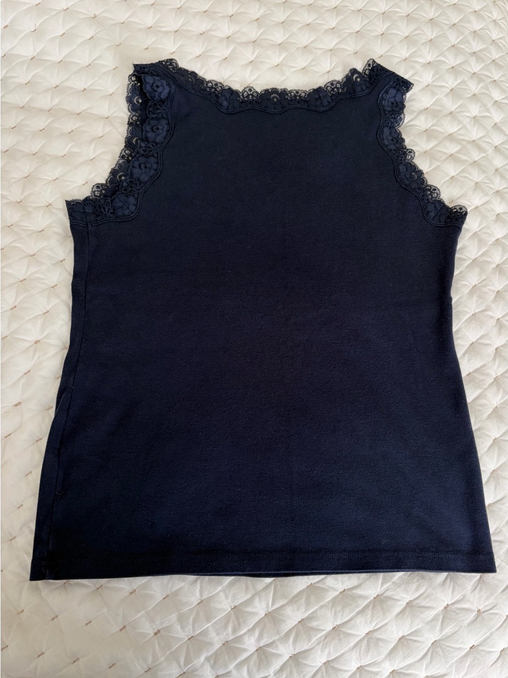 Karen Scott Navy Lace-Trim Tank Top - Picture 5 of 6